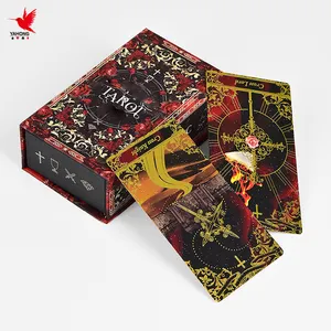 Impresión de fábrica de lujo oro dorado bordes papel Tarot inspirar afirmación positiva cubierta personalizada Tarot tarjeta con guía