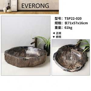 Lavabo de piedra petrificada de madera, lavabo Retro, suministros de baño de Arte de mármol - Product Image 5