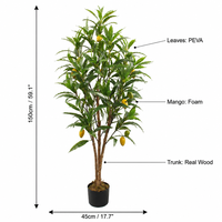 Arbre à mangues artificiel réaliste OEM ODM avec plantes fruitières artificielles pour la décoration intérieure et extérieure de bureaux, vérandas et cours – Vente en gros