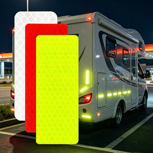 Reflective Stickers 8x3 Cm Adhesive Plastic Safety Warning Strips For Cars Bicycles Electric Vehicles - Product Image 4