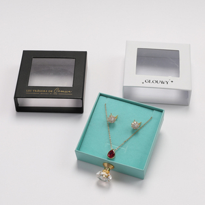 Luxury Pink Satin Inside Ring <b>Box</b> Custom Logo Luxury Pink Jewelry Packaging Drawer with Clear Window Pull <b>Storage</b> Gift <b>Box</b> - Product Image 1