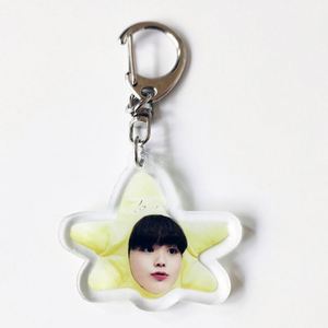 Customizable <b>Anime</b> Plastic Clear Acrylic <b>Keychain</b> with Glitter Words Printed New UV Printing Technology Make Your Own Design - Product Image 4