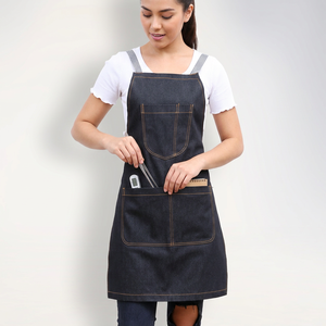 Professional Cooking Apron for Chefs Bakers Housekeeping Staff with Pen Pocket Utility Loop Denim <b>BBQ</b> Kitchen Cooking Aprons - Product Image 1