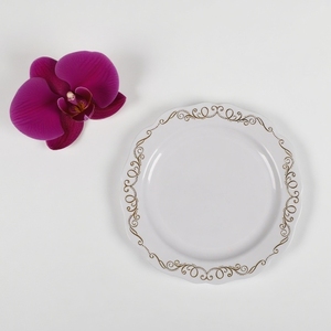 7.5 9 10.25 pouces Vintage Wedding Party Set d'assiettes en plastique jetables-Assiettes à salade/Dessert (<span class=keywords><strong>Portofino</strong></span> Plain White). - Product Image 4