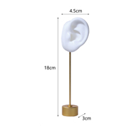 Support de Présentation Réaliste en Silicone pour Modèle d'Oreille avec Base Dorée pour Boucles d'Oreilles, Vitrine de Bijouterie, Accessoires de Photographie