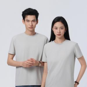 เสื้อยืดคอกลมคลาสสิค ผ้าไชน์ลอนผสมสแปนเด็กซ์ สีขาวล้วน ไซส์พลัส เนื้อผ้าหนา พิมพ์ลายดิจิตอลตามสั่ง สำหรับผู้ชาย - Product Image 5
