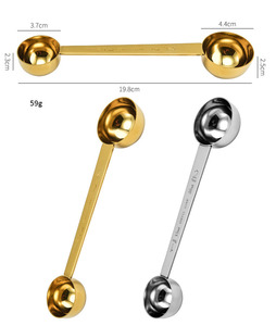 <span class=keywords><strong>Cuillère</strong></span> doseuse multifonction double tête en acier inoxydable argent/or pour café et thé matcha, 15 ml/30 ml, vente en gros usine à prix abordable - Product Image 5