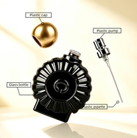 Flacon pulvérisateur en verre vide de luxe, flacon en verre orné 60 ml, atomiseur rond, diffuseur de parfum, flacon à col serti