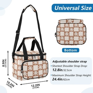 Sac à déjeuner de plage Aloha Collection personnalisé avec motif fleur de Tiaré, impression à la demande, sac à déjeuner en nylon à carreaux hawaïens pour le camping en extérieur - Product Image 4