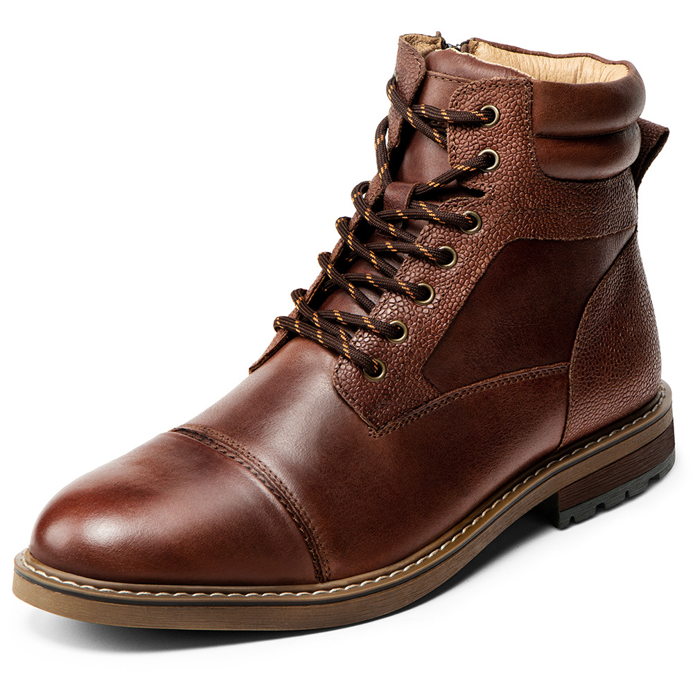 Gentleman Lace-Up Ankle Boots: Mens Leather Dress Boots for Winter & Fall -  Pointed Toe, Genuine Leather, Fashion Trend