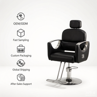 Nouveau Fauteuil de Barbier en Métal avec Fonction Pivotante et Accoudoirs Réglables pour la Coiffure et la Permanente