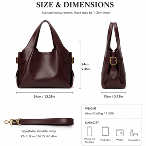 Sac bandoulière structuré pour femme, sac à main en cuir PU grande capacité avec poignée supérieure et sangle réglable, idéal pour les trajets quotidiens - Product Image 5