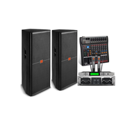 Système de sonorisation professionnel avec deux enceintes de 15 pouces SRX 725, avec mélangeur, amplificateur de puissance pour scène, système de sonorisation complet, système de sonorisation extérieur