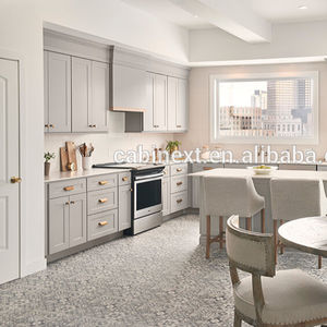 أثاث منزلي حديث خزانة مطبخ RTA مفككة باللون الرمادي الأبيض - Product Image 4