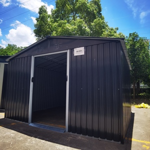 <span class=keywords><strong>Caseta</strong></span> de Jardín Metálica <span class=keywords><strong>Antracita</strong></span> de 10x8 Pies, Fácil de Montar, Techo a Dos Aguas con Base Incluida, Resistente a la Putrefacción - Product Image 2