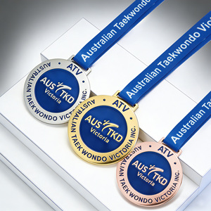 Fábrica de Artesanía Metálica en China, Medallas Deportivas Personalizadas con Forma de Maratón, en Oro, Plata y Cobre, con Logotipo Pintado - Product Image 3