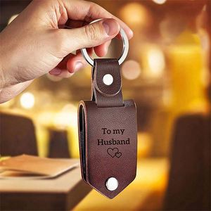 Stylish Stainless Steel Rectangular <b>Keychain</b> DIY UV Printing Custom Photo PU Leather <b>Personalized</b> Father's Day Family - Product Image 3