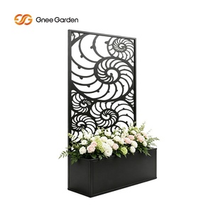 Jardinera Metálica Moderna Gnee Garden con Patrón Circular, Jardinera para Exteriores Resistente y Ligera, Diseño Minimalista - Product Image 5