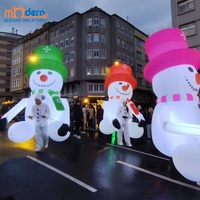 Marionnette gonflable de bonhomme de neige colorée avec ventilateur intégré et taille personnalisée pour Halloween, carnaval et défilé de rue