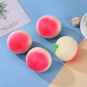 Fun Of Peach Pinching Venting Toy Simulate Food Color Fruit Stress Relief Toys For Kids And Adults Wholesale
