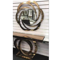Console d'entrée créative et élégante, table longue pour couloir, console argentée avec miroir