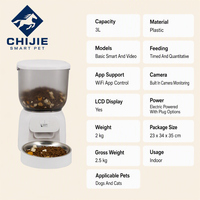 Distributeur automatique de nourriture pour chat en plastique en forme de bouteille de 3L, intelligent, avec contrôle par application WiFi rechargeable et surveillance par caméra, pour la maison et les animaleries