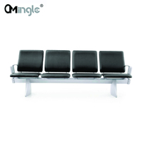 4 chaises d'attente en aluminium pour aéroport, gare, banque, bureau ou réception