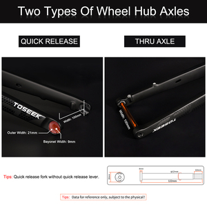Forcella Anteriore per Bicicletta da Strada in Fibra di Carbonio di Alta Qualità, Misura 700C*32mm, Sgancio Rapido 9*100mm, Asse Passante 12*100mm, Leggera e Resistente - Product Image 6