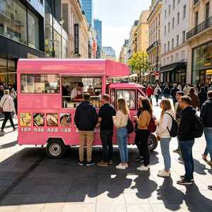 Camion de nourriture mobile à trois roues, remorque tuk-tuk à 3 roues, certifié CE, cuisine mobile personnalisée, triple essieu, résistant à la rouille - Product Image 1