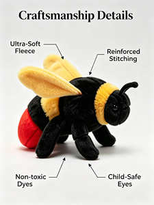 Peluche de Avispa Realista Personalizado al por Mayor |   Insecto de Peluche Realista OEM con Logotipo Personalizado - Product Image 3