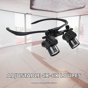 Lupas Quirúrgicas Médicas Profesionales Ajustables de Plástico 4X-6X 420mm con Aumento y Zoom sin Luces Frontales - Product Image 2
