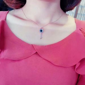 2019卸売新着美しいレディースムーンサンスターチャームペンダントクラウンエンジェルフェザーアイハートネックレス - Product Image 5