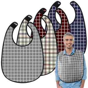 4 baberos divertidos grandes para adultos, lavables, protectores de ropa para comer, para mujeres y hombres - Product Image 1