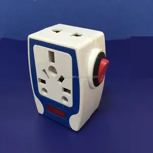 Adaptador de enchufe múltiple de latón eléctrico de 3 pines Adaptador de viaje universal con enchufe de interruptor