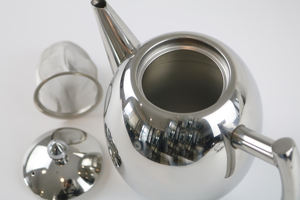 1リットル シングルウォール 食品グレード オーバル型 ティーポット コーヒーポット 取り外し可能なインフューザー付き ステンレス製 ティーポット - Product Image 5