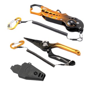 Alicates de pesca de aleación de aluminio, plegables, multifuncionales, con mecanismo de liberación de anzuelos de anillo abierto, portátiles para control de peces - Product Image 2