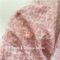 Tissu en mousseline gaufrée à motif floral carré, effet froissé, imprimé aquarelle, pour robe, chemisier et écharpe pour femme