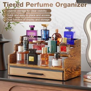 3 livelli bagno acqua di colonia Organizer controsoffitto vassoio di profumo per il trucco Skincare Organizer per il bagno comò Vanity - Product Image 2