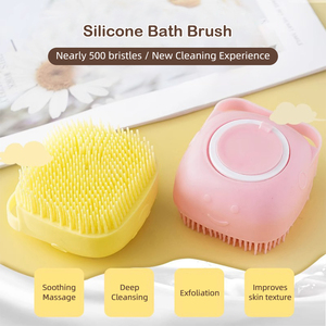 Brosses de massage pliables en silicone écologiques à <span class=keywords><strong>prix</strong></span> d'usine pour <span class=keywords><strong>le</strong></span> bain des chiens avec distributeur de <span class=keywords><strong>savon</strong></span> (pour salle de bain) - Product Image 6