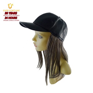 Gorra <span class=keywords><strong>de</strong></span> Béisbol <span class=keywords><strong>de</strong></span> Cuero PU <span class=keywords><strong>de</strong></span> Alta Calidad, Ajustable, Unisex, al por Mayor, con Peluca Negra y Roja, <span class=keywords><strong>Pelucas</strong></span> <span class=keywords><strong>de</strong></span> Color Personalizado para Mujer, OEM, Barata - Product Image 5