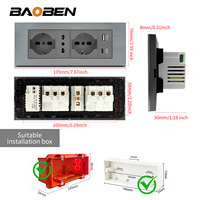 Prise intelligente standard italienne BAOBEN avec charge rapide Type-C, panneau de commande gris, adaptée à une utilisation à la maison et au bureau