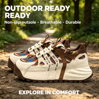 Chaussures décontractées rétro pour hommes, style chunky, avec empeigne en matériaux mixtes, à lacets, plateforme, pour la marche, plusieurs couleurs disponibles