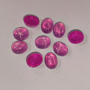 Cabujones Sintéticos Ovalados con Base Plateada en Rosa/Azul/Verde/Morado, Gema Suelta de Rubí Estrella para la Fabricación de Joyas - Product Image 2