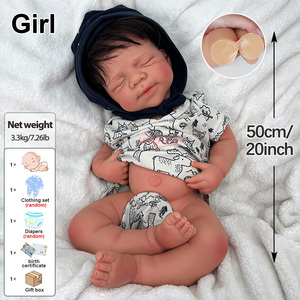 Muñeca <span class=keywords><strong>Reborn</strong></span> de Silicona Platino <span class=keywords><strong>para</strong></span> Niños, Regalo de Recién Nacido, con Cabello Enraizado Artesanal, Niño y Niña, Pascale 20 Pulgadas, Bebé <span class=keywords><strong>para</strong></span> Confort - Product Image 2