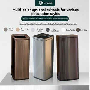 Thùng rác inox công nghiệp dung tích lớn, kiểu mở trên, sang trọng, có khay đựng khăn giấy, dành cho khách sạn, văn phòng, tòa nhà văn phòng - Product Image 2