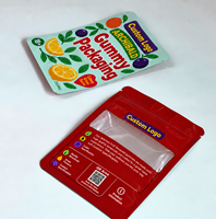 Sacs Mylar personnalisés imprimés anti-odeur à fermeture éclair pour bonbons et suppléments, à fond plat, 1g 3.5g, avec fenêtre