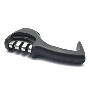 Aiguiseur <span class=keywords><strong>de</strong></span> couteaux manuel à 3 fentes fritté <span class=keywords><strong>Meule</strong></span> à angle fixe Pierre à aiguiser les couteaux à trois étages pour <span class=keywords><strong>la</strong></span> maison - Product Image 2