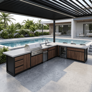Cucina da Esterno Personalizzata in Acciaio Inox 304, Armadietti per Giardino, Piscina, Barbecue, Isola Cucina per Patio - Product Image 2