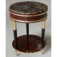 Table d'appoint en marbre naturel brun fin antique de marque designer pour le salon