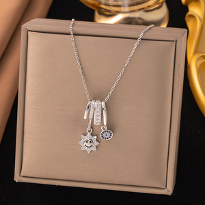 Collar <span class=keywords><strong>de</strong></span> Acero <span class=keywords><strong>de</strong></span> Titanio con Circonita Brillante, Chapado Electrolítico, <span class=keywords><strong>Cadena</strong></span> <span class=keywords><strong>de</strong></span> Bambú Elegante, <span class=keywords><strong>de</strong></span> Alta Gama, Pequeña Escala, para Mujer - Product Image 6